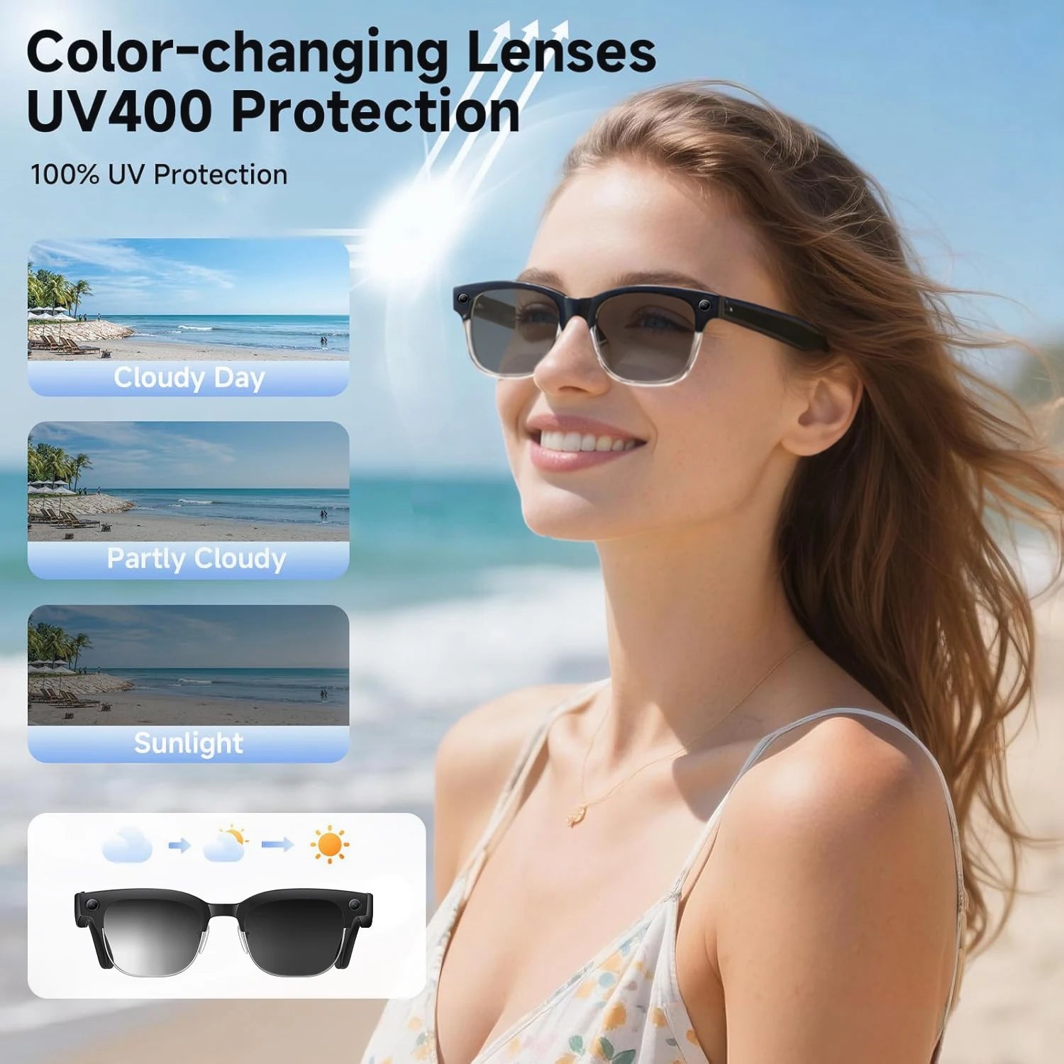 2026New 800W Pixel Camera Smart Glasses Men Video Recording AI Photo Recognition Bluetooth Call Voice Translation Sunglasses Man