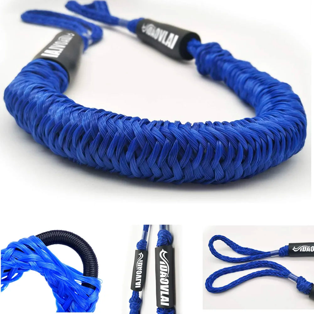 2Pcs 7ft High Quality Bungee Dock Line with Stainless Steel Hook & 2200lb Break Strength for Boat Motor Jet Ski