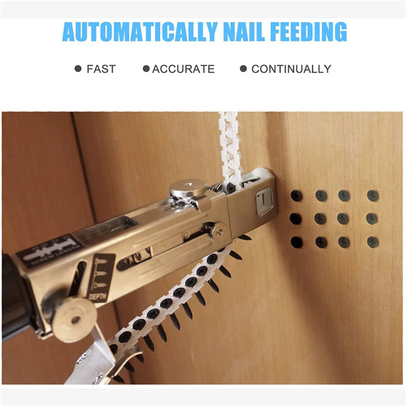 Electric Drill Automatic Chain Nail Adapter Self Tapping Screwdriver  Electric Screw Gun For Woodworking Power Tools Accessories