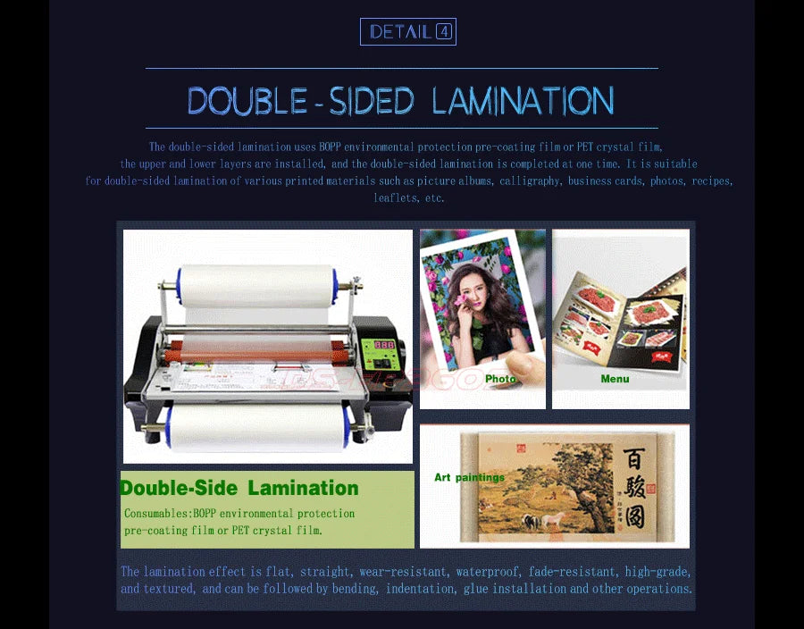 DOMSEM Uv Dtf Film Sticker Roll to Roll Cold 30cm Laminating Machine A3 Size Format Full Automatic Laminator