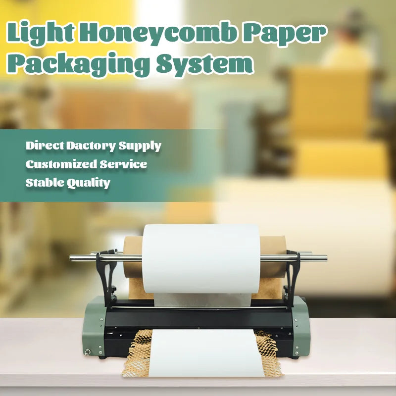 Transport Protection Speed 40 CM/S Dispenser Kraft Wrapping Cushion Packaging Roll Cutting Honeycomb Paper Machine
