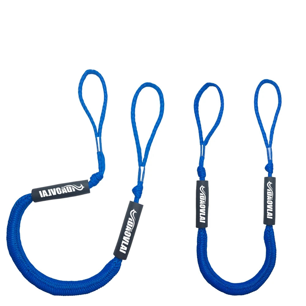 2Pcs 7ft High Quality Bungee Dock Line with Stainless Steel Hook & 2200lb Break Strength for Boat Motor Jet Ski