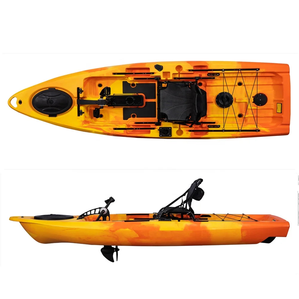 11ft Fishing Rotational Kayak With Propeller Pedal Drive Wide And Stable Sea Fishing Canoe