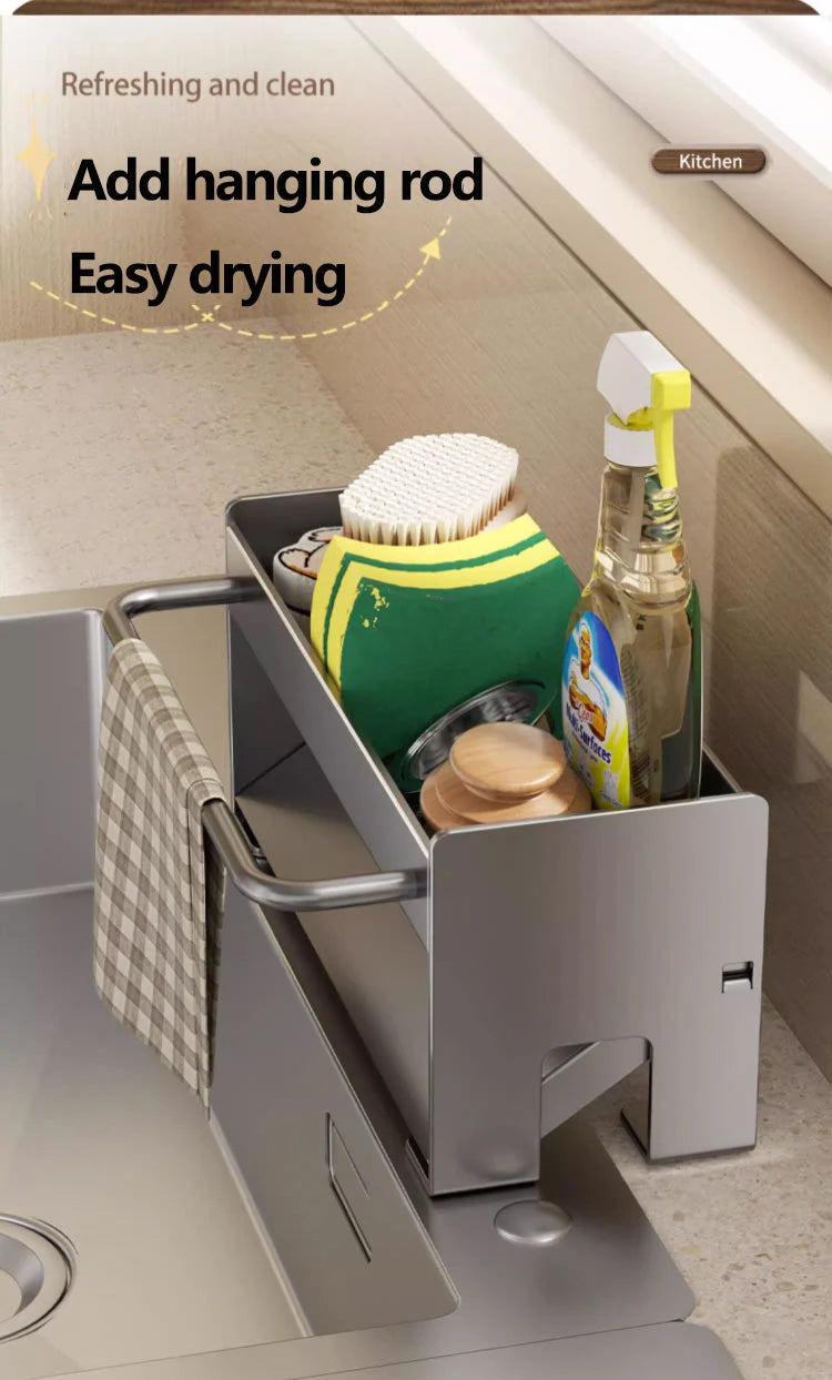 Kitchen Sink Stand Sponge Holder Dish Drainer Organizers Storage Accessories Shelf Storage Organizer Dish Drying Rack Gadgets