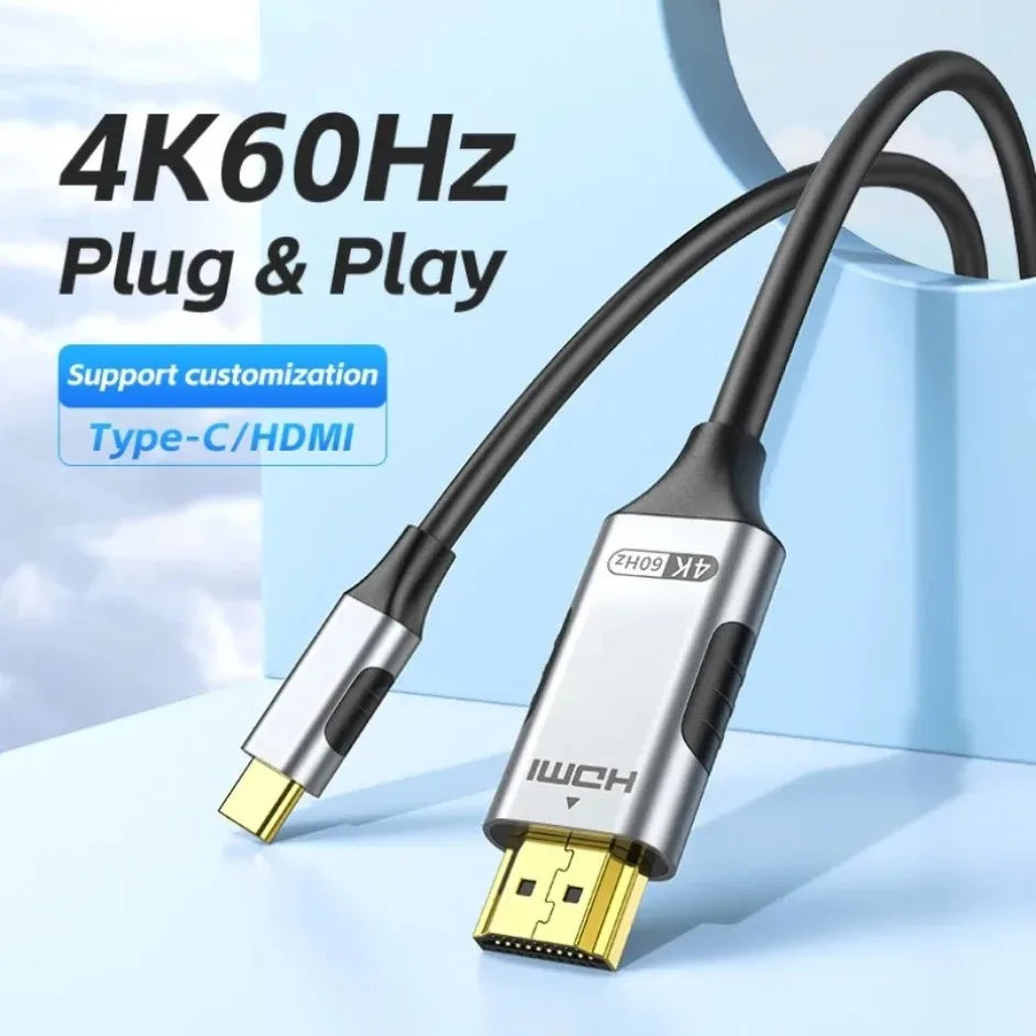 8k@60hz USB C to HDMI-Compatible cable 4k@120hz 2.1 Thunderbolt 4 Compatible HDTV Cable for PC MacBook Pro HUAWEI