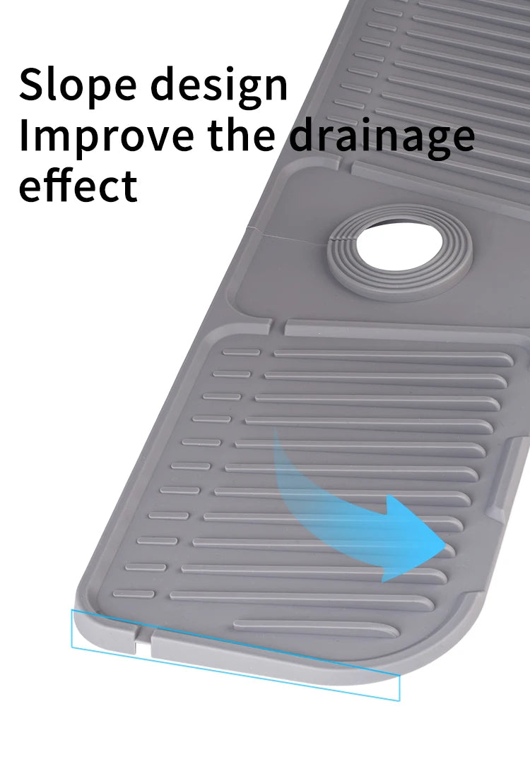 Kitchen Silicone Faucet Mat Faucet Water Catcher Mat Sink Splash Pad Countertop Protector Bathroom