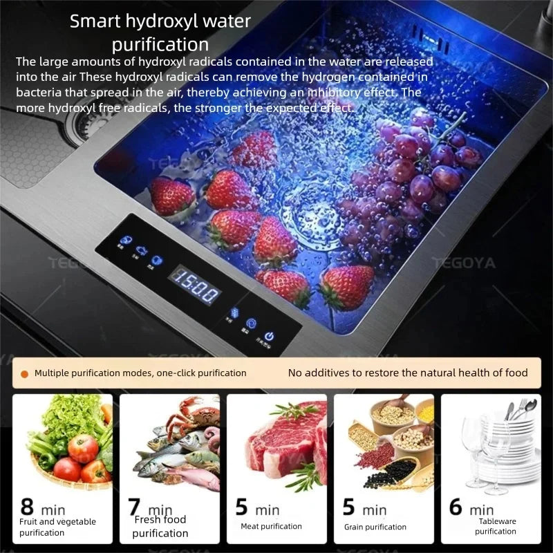 304 Stainless Steel Kitchen Sink Multifunctional Water Catalyst Purify Ingredients 100x50 Large Double Slot Wash Vegetable Basin