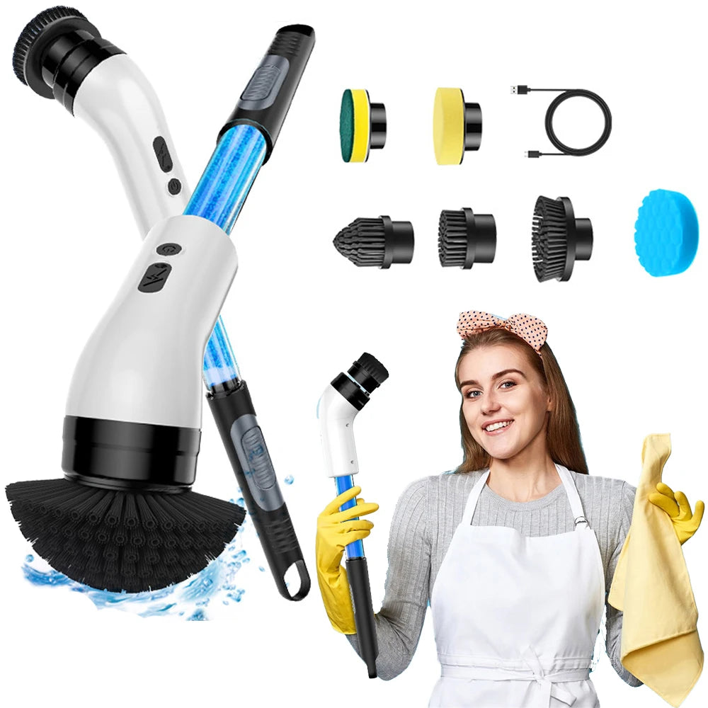 Electric Cleaning Brush Electric Spin Cleaning Scrubber Electric Cleaning Tools Parlour Kitchen Bathroom Cleaning Gadgets