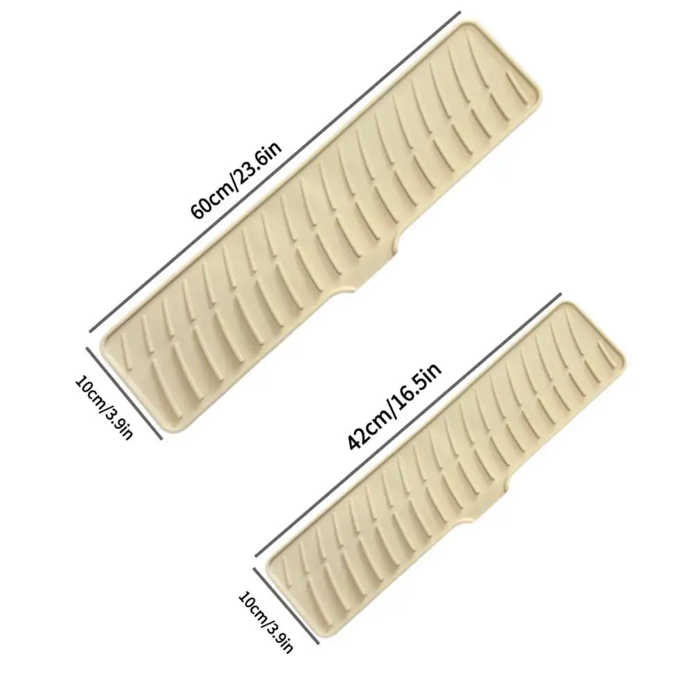 Kitchen Sink Splash Guard - Silicone Draining Mat Around Faucet, Draining Pad Behind Faucet with Lip, Drip Catcher Sink Protector Mat