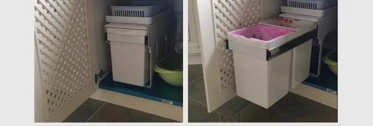Kitchen Sink Trash Can Large Kitchen Cabinet Recycle Bin Food Waste Litter Bins Dustbin Recycling Trash Sorting Home Appliance