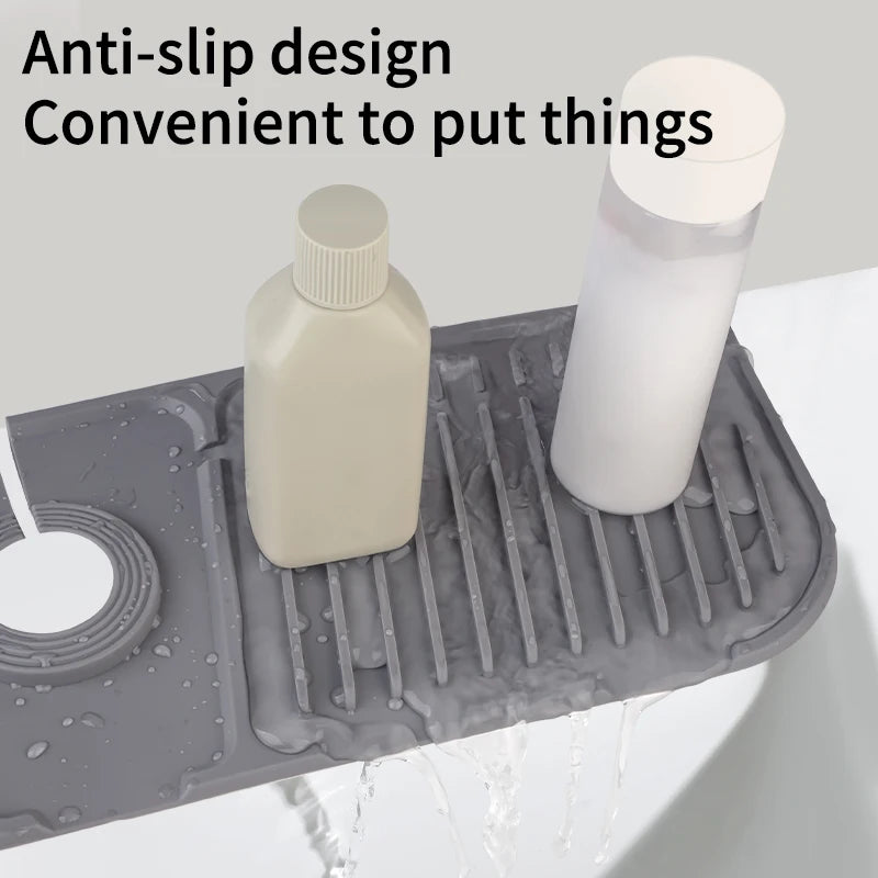 Kitchen Silicone Faucet Mat Faucet Water Catcher Mat Sink Splash Pad Countertop Protector Bathroom