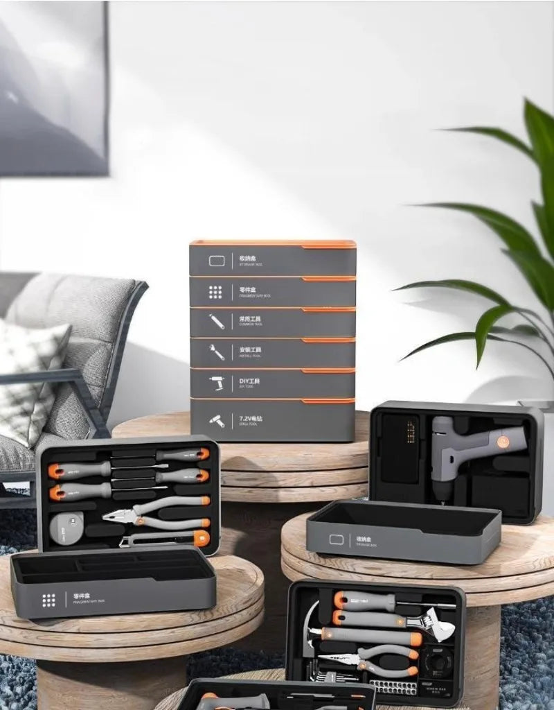 Daily Household Hand Tool Sets Multifunctional Hand Tool Sets Wire Cutter Hammer Lithium Electric Drill Emergency Repair Tools