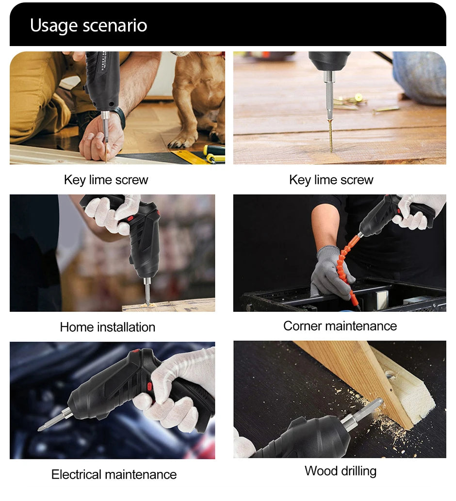 electric screw driver Mini Household Electric Drill Rotated Cordless Screwdriver  Power Tools Household Maintenance Repair