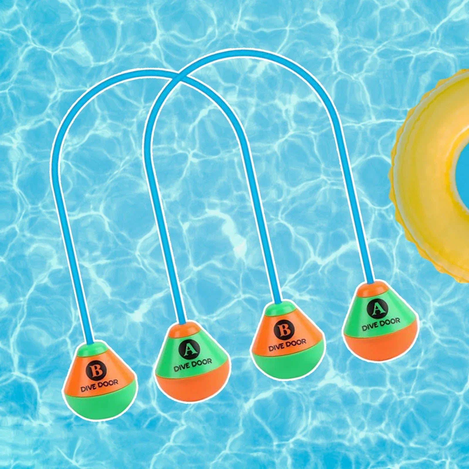 2pcs/set Through Door Diving Ring Funny Swimming Game Aids Reusable Underwater Swimming For Adults Kids Pool Through Rings