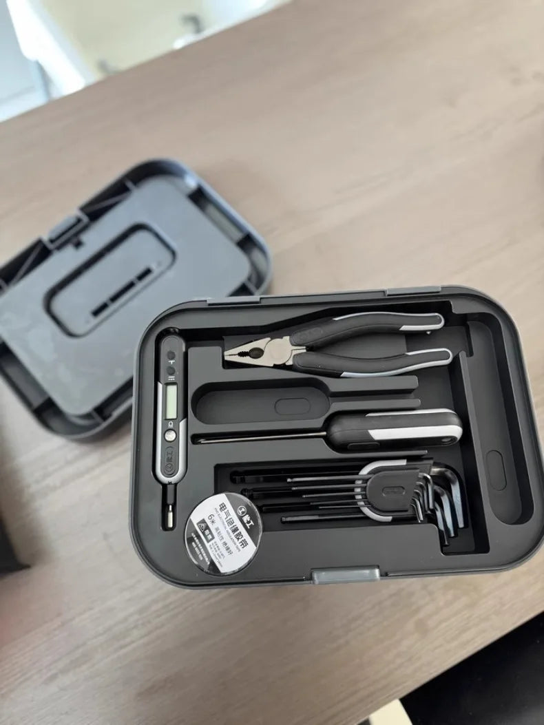 Electric Drill Tool Set Complete Repair Toolkit Electric Hardware Household Recharged Combination Tools Set Luxury Gift Box Kit