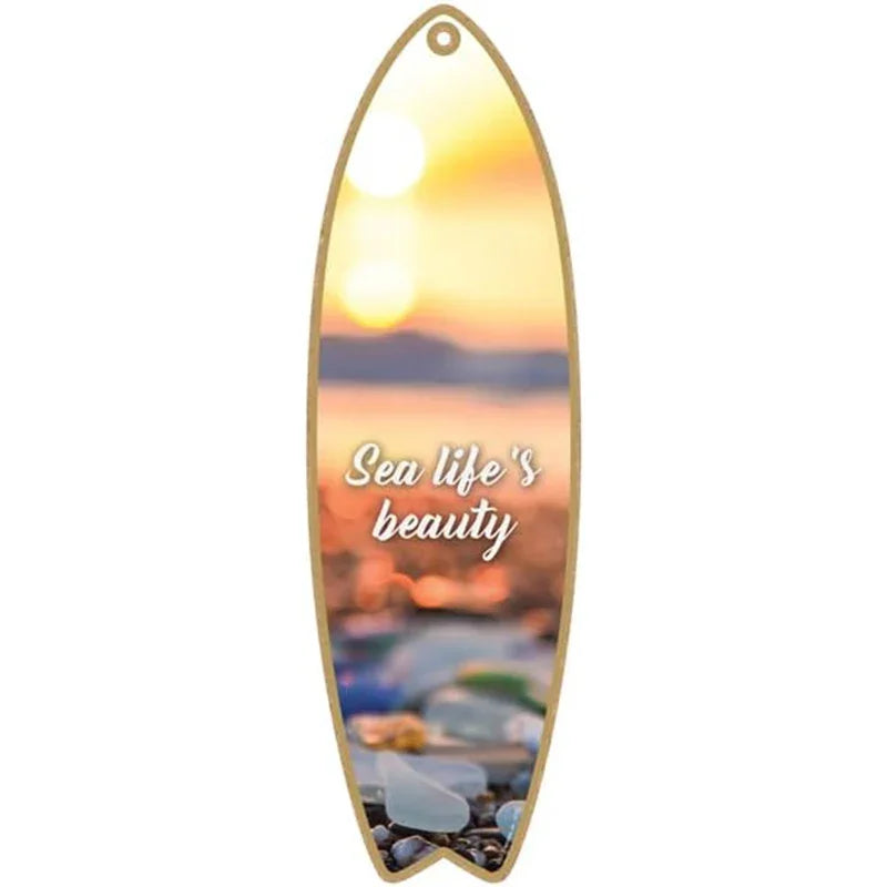 Surfboard Wooden Hanging Sign Ocean Decor Summer Decor Outdoor Decor Summer Theme Wall Decor Beach Signs for Home Cafe Bar Decor