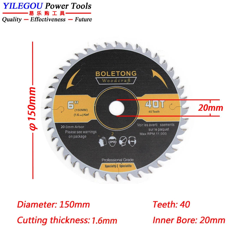 4"  5"  6" YG8 Carbide Circular Saw Blade For Dust-free Saw 110 125 150mm x 60T TCT Saw Blades Cutting Wood Aluminum. Arbor 20mm