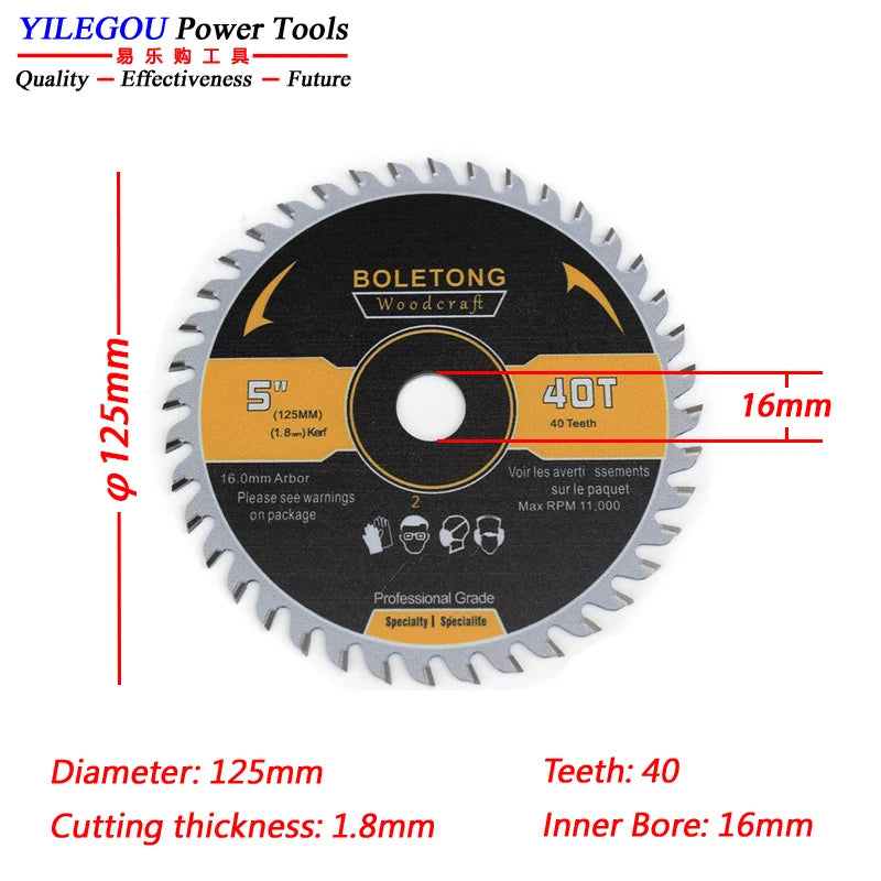 4"  5"  6" YG8 Carbide Circular Saw Blade For Dust-free Saw 110 125 150mm x 60T TCT Saw Blades Cutting Wood Aluminum. Arbor 20mm