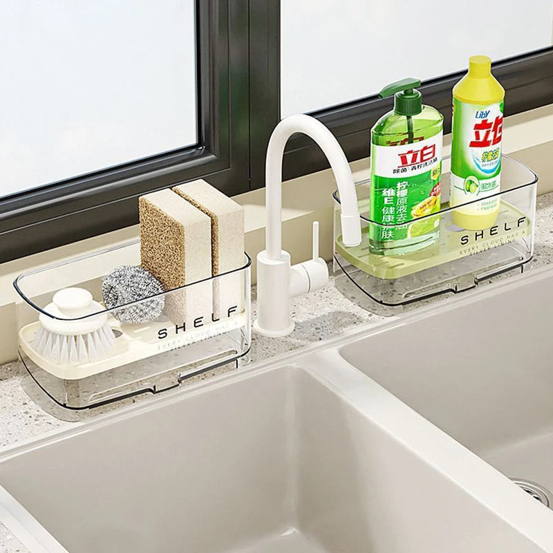Kitchen Organizer Sink Cleaning Tools Storage Rack Kitchen Multifunctional Drain Rack for Sponge Cleanser Organizer