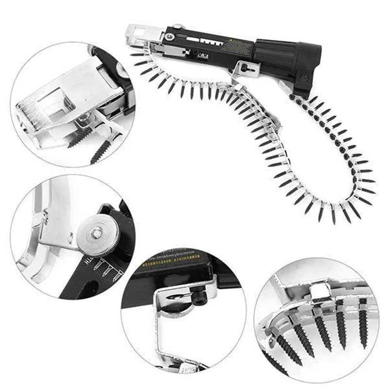 Electric Drill Automatic Chain Nail Adapter Self Tapping Screwdriver  Electric Screw Gun For Woodworking Power Tools Accessories