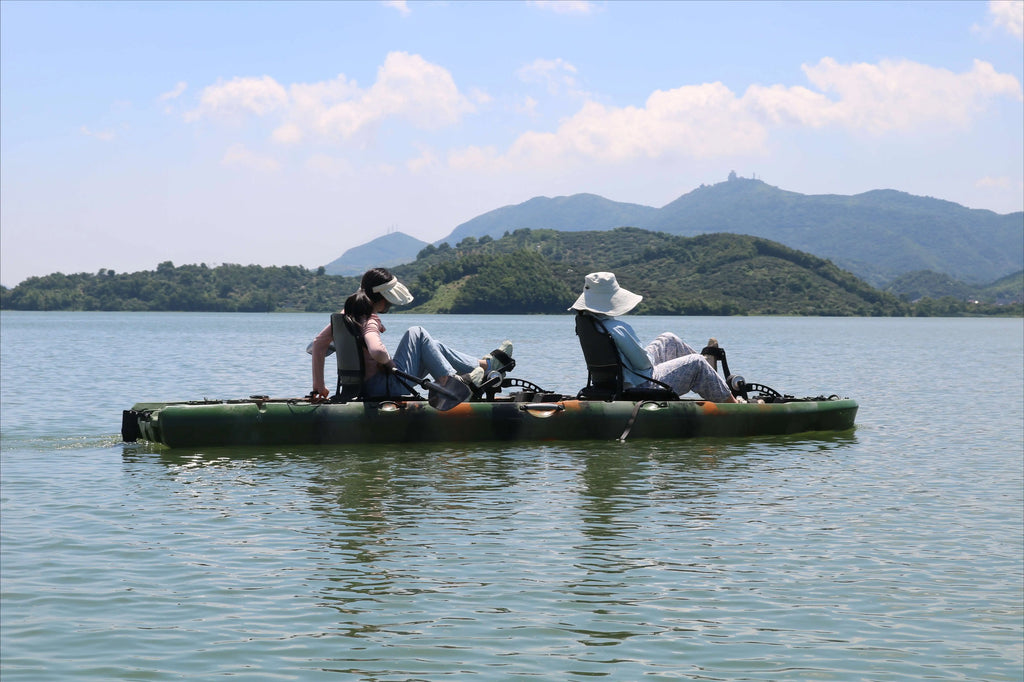 2025 Best 14FT Propeller Drive Fishing Kayak 550 LBS Modular Pedal Motor HDPE Tandem Experienced Surfing 2 Persons