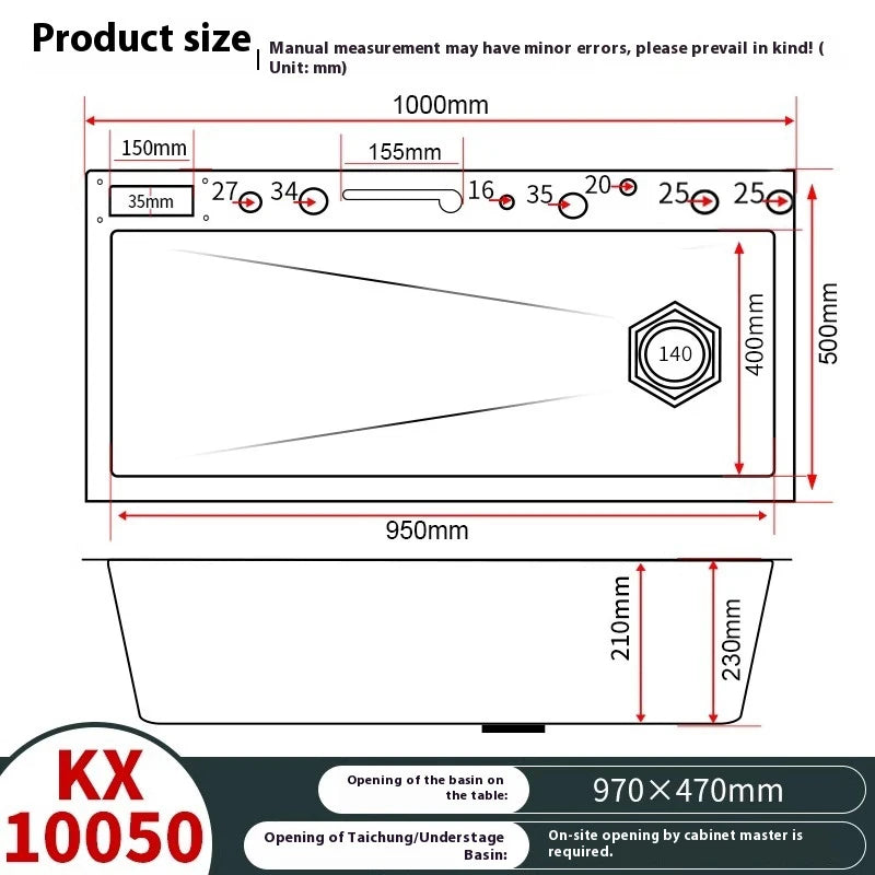 Stainless Steel Waterfall Kitchen Sink Digital Display Large Single Slot Dishwashing Sinks Overseas Warehouse Shipping