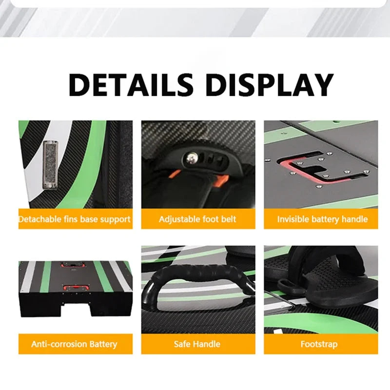 12KW high power motor carbon fiber battery agile electric surfboard