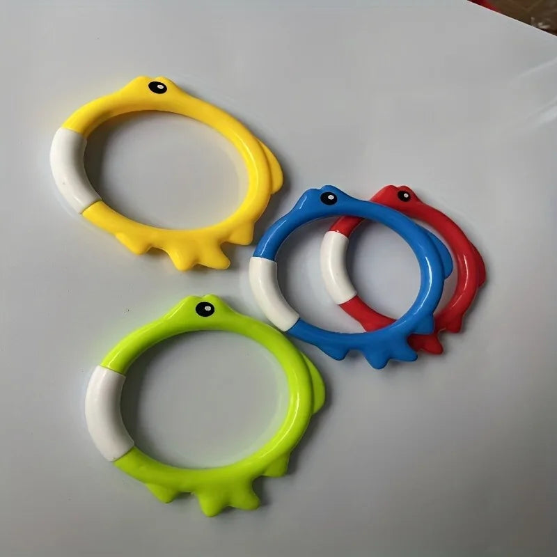 4/8PCs Diving Rings Set - Underwater Swim Training Gear with Fish-Shaped Retrieval Rings, Floatable PVC Pool Toys Adults/Kids