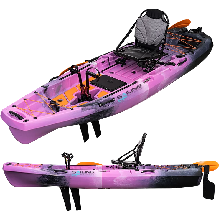 10FT 2 Section 1 Person Propeller Ocean Pedal Drive Kayak Modular HDPE Sea Kayak for Fishing LLDPE Hull Material Rivers
