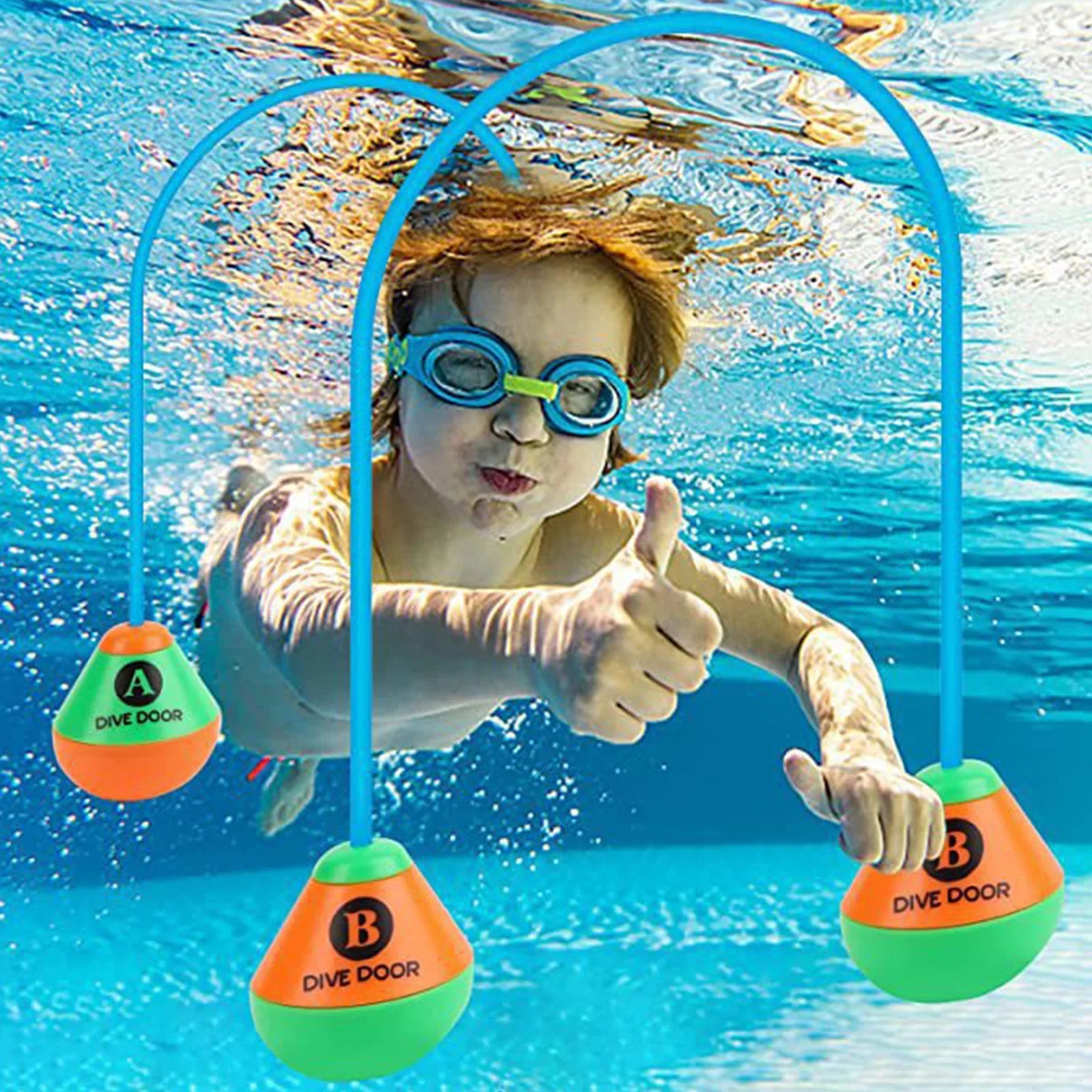 2pcs/set Through Door Diving Ring Funny Swimming Game Aids Reusable Underwater Swimming For Adults Kids Pool Through Rings