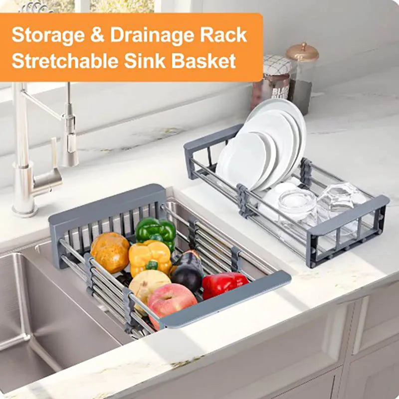 Kitchen Sink Drain Rack Dish Drain Rack Kitchen Basket Folding Drain Rack Stainless Steel Kitchen Sink Kitchen Washing Dishes