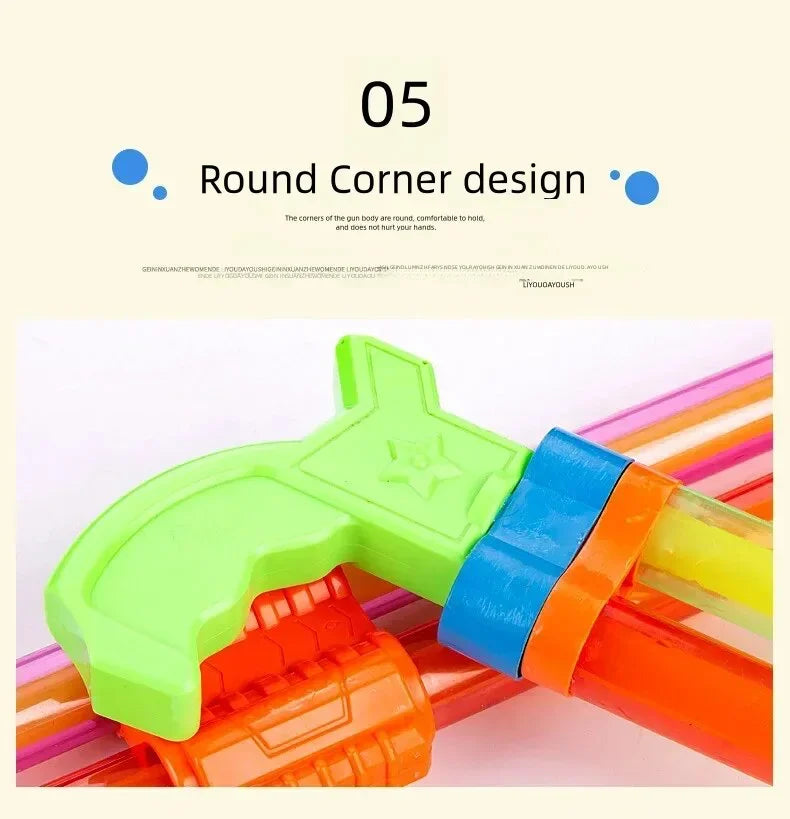 Water Guns for Kids Outdoor Fun Summer Pulling Type Water Swim Sprayer Toy Beach Double-Tube Water Outlet Water Shooter Toys