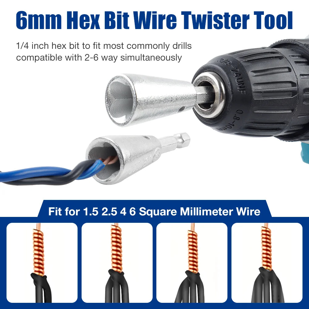 Multi-tool Electric Wire Twister Professional Wire Twisting Tools for Power Drill Quickly Twisted Connector Electrician Artifact