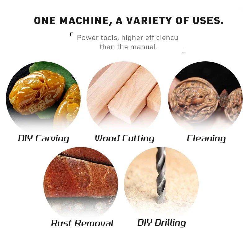 130W Power Tools Electric Mini Drill Die Grinder Engraver Polisher with Rotary Tools Set Kit Variable Speed Dremel Engraving Pen