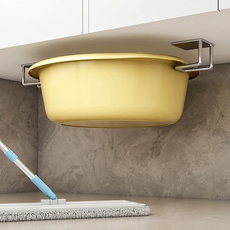 Kitchen Storage Rack, Punch-free Kitchen Sink Storage Pot and Lid Rack, Wall-mounted Kitchen Accessories Storage Rack