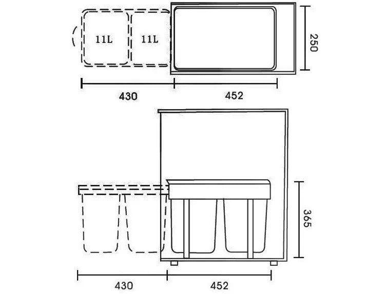 Kitchen Sink Trash Can Large Kitchen Cabinet Recycle Bin Food Waste Litter Bins Dustbin Recycling Trash Sorting Home Appliance