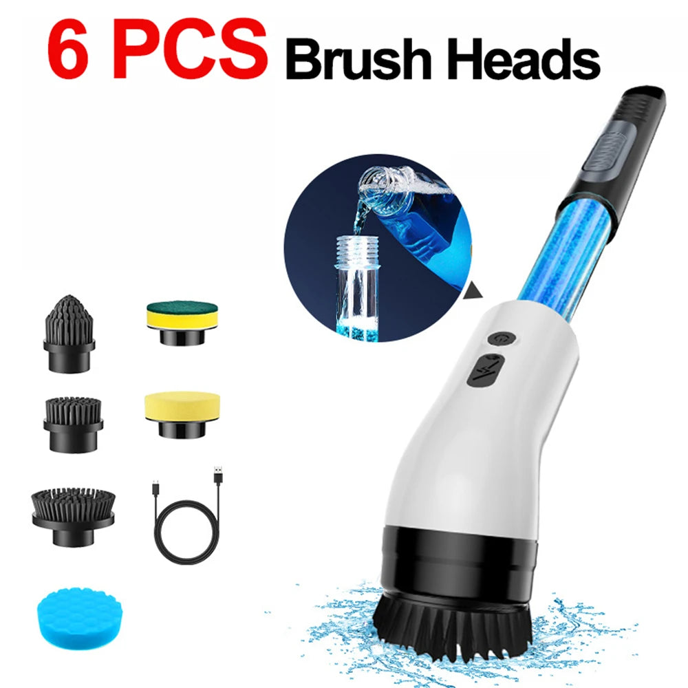 Electric Cleaning Brush Electric Spin Cleaning Scrubber Electric Cleaning Tools Parlour Kitchen Bathroom Cleaning Gadgets