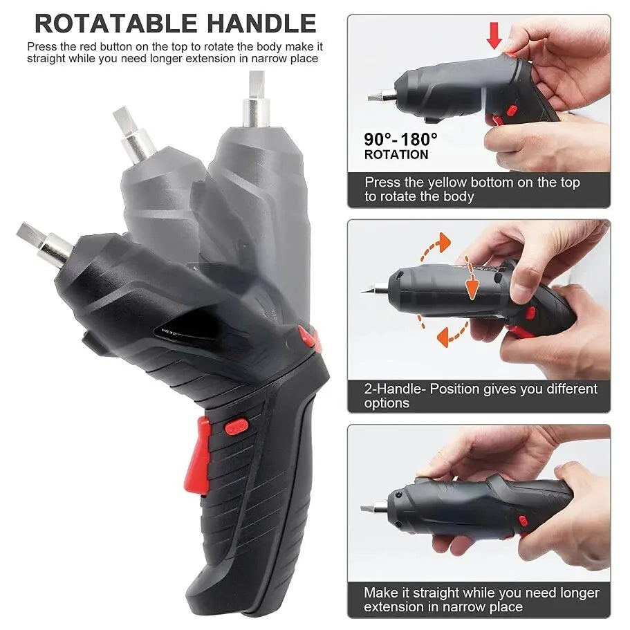electric screw driver Mini Household Electric Drill Rotated Cordless Screwdriver  Power Tools Household Maintenance Repair