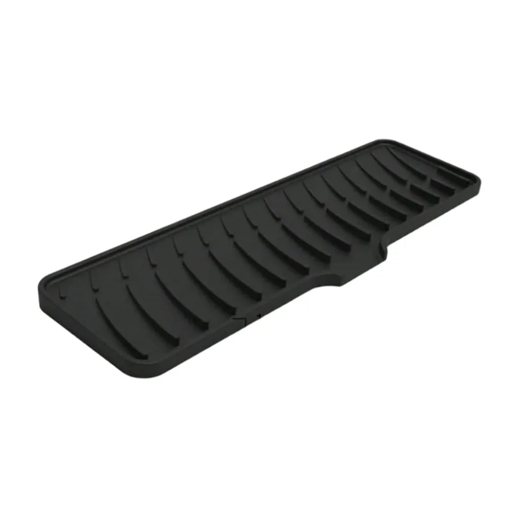 Kitchen Sink Splash Guard - Silicone Draining Mat Around Faucet, Draining Pad Behind Faucet with Lip, Drip Catcher Sink Protector Mat