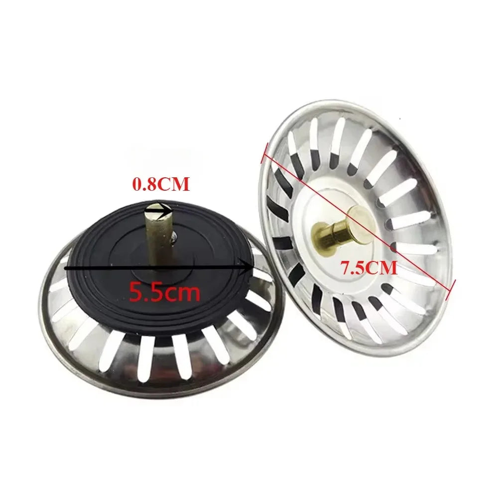 Kitchen Sink Sewer Strainer Basin Drain Stopper Stainless Steel Sink Waste Plug Filter Anti-clog Floor Drain Kitchen Accessories