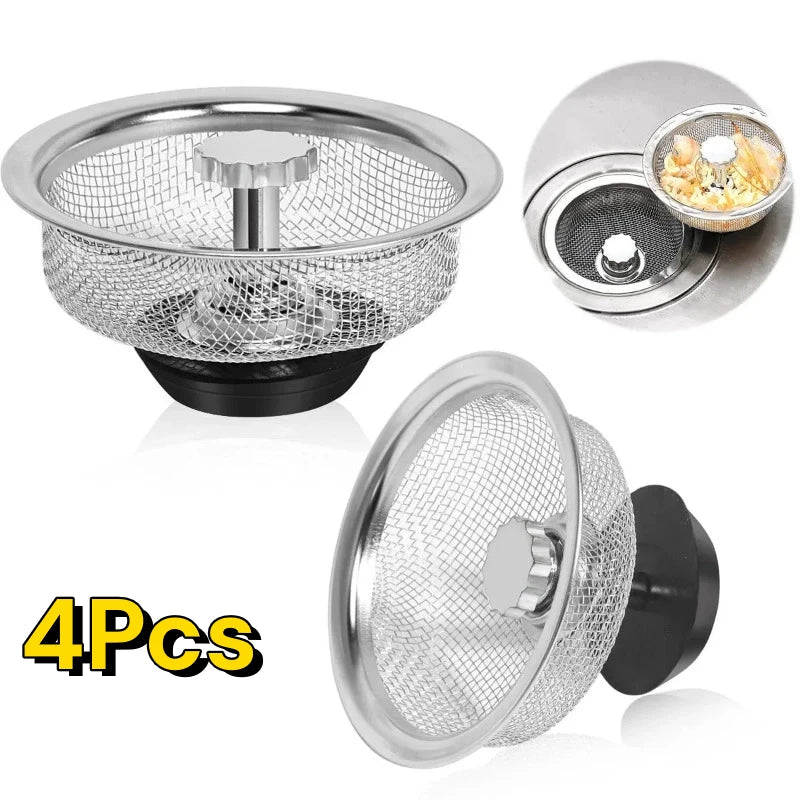 Kitchen Sink Filter Stainless Steel Sink Sewer Mesh Strainers Kitchen Tools Bathroom Floor Drains Hair Catcher Waste Plug Filter