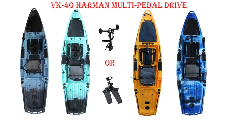 2025 Best 14FT Propeller Drive Fishing Kayak 550 LBS Modular Pedal Motor HDPE Tandem Experienced Surfing 2 Persons