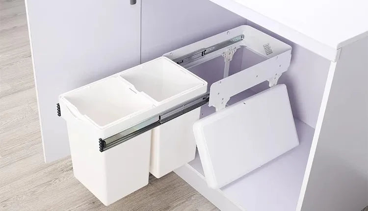 Kitchen Sink Trash Can Large Kitchen Cabinet Recycle Bin Food Waste Litter Bins Dustbin Recycling Trash Sorting Home Appliance