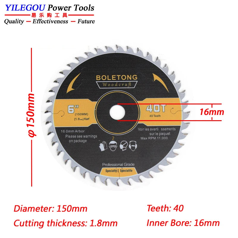 4"  5"  6" YG8 Carbide Circular Saw Blade For Dust-free Saw 110 125 150mm x 60T TCT Saw Blades Cutting Wood Aluminum. Arbor 20mm