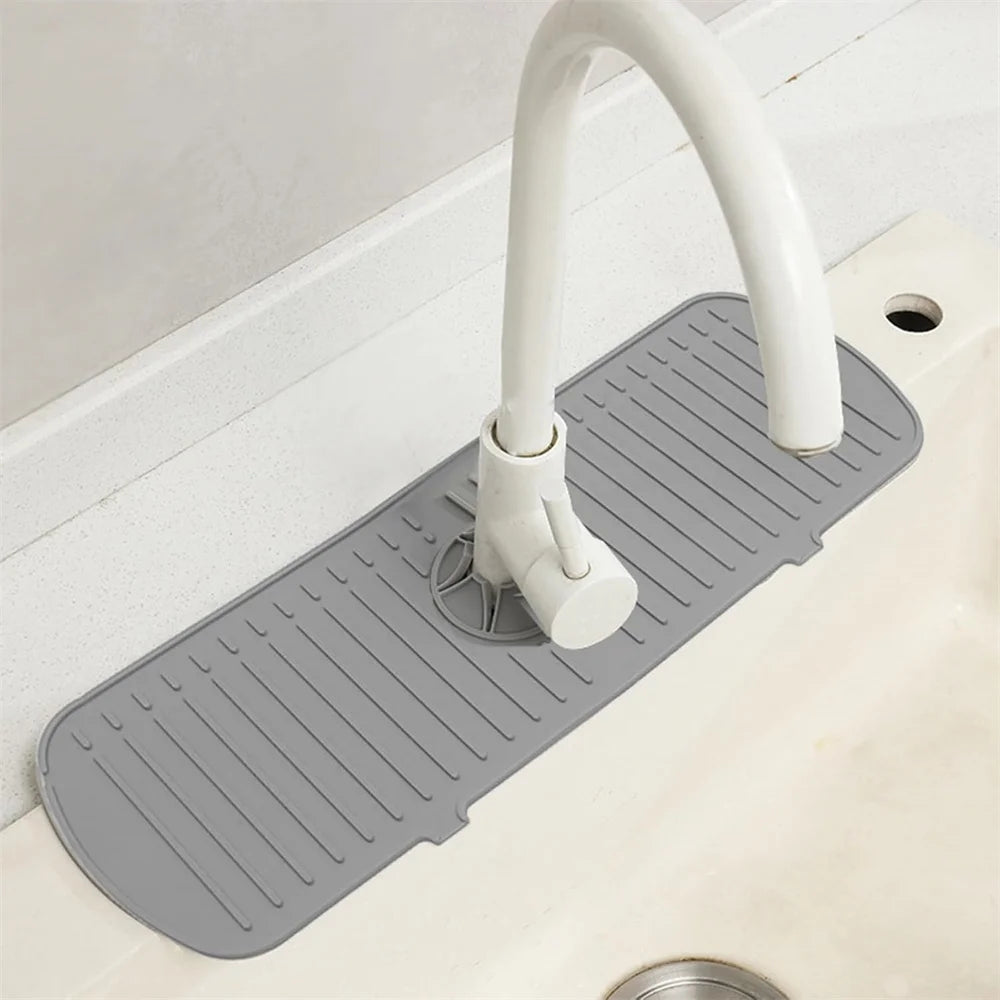 Silicone Faucet Water Catcher Mats,Kitchen Sink Spill-Proof Drying Pads,Anti-Slip Drain and Splash Guard Water Catcher Mat