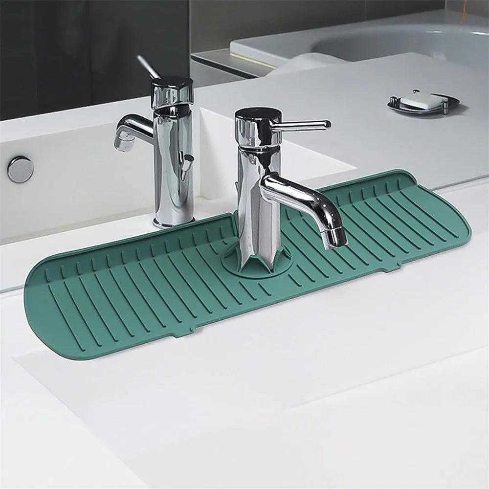 Silicone Faucet Water Catcher Mats,Kitchen Sink Spill-Proof Drying Pads,Anti-Slip Drain and Splash Guard Water Catcher Mat