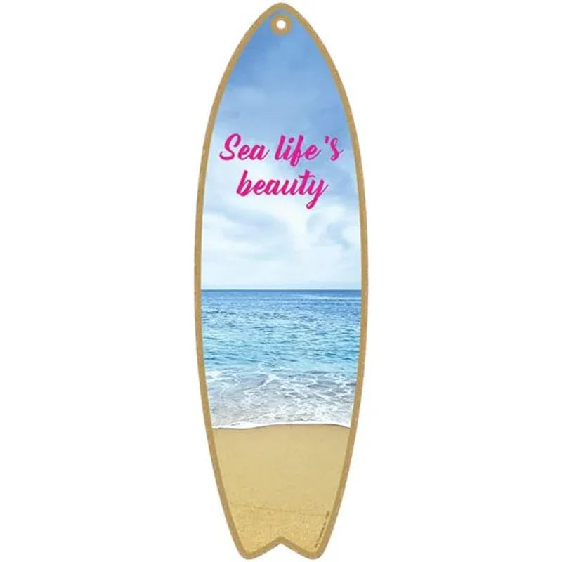 Surfboard Wooden Hanging Sign Ocean Decor Summer Decor Outdoor Decor Summer Theme Wall Decor Beach Signs for Home Cafe Bar Decor
