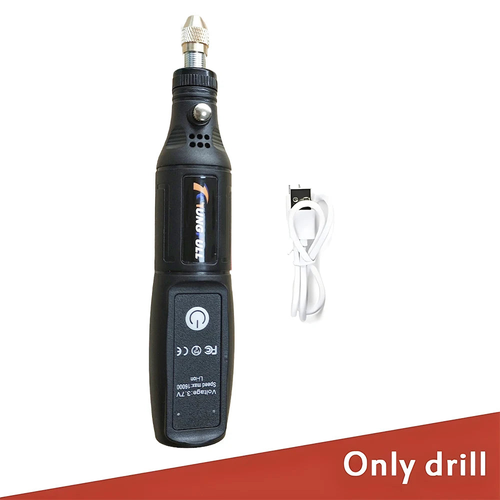 Mini Electric Drill USB Wireless Mini Handheld Drill Rotary Tool Woodworking Engraving Pen Dremel Tools for Jewelry Metal Glass