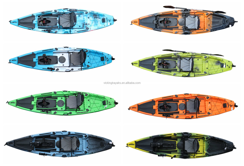 2025 Best 14FT Propeller Drive Fishing Kayak 550 LBS Modular Pedal Motor HDPE Tandem Experienced Surfing 2 Persons