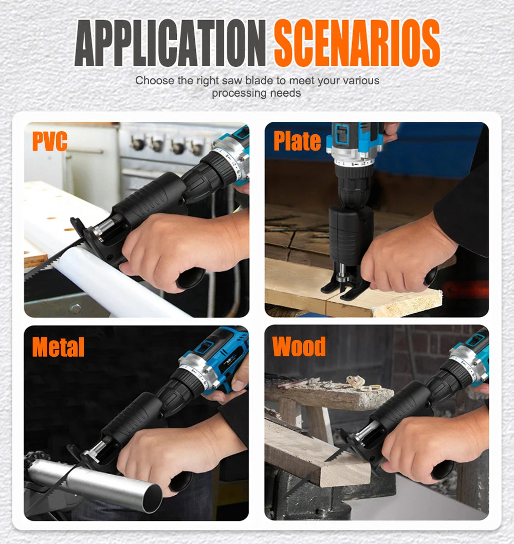 Electric Drill Modified To Electric Saws Reciprocating Saw Adapter Accessory Electric Saws Drill to Jig Saws Wood Cutting Tools